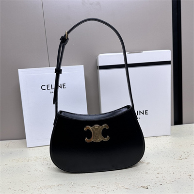 Celine Medium TILLY Bag In Shiny Calfskin Black