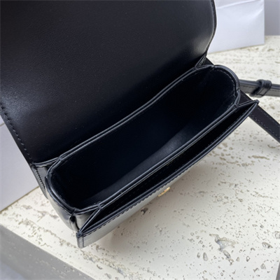 Celine Mini Besace Clea In Shiny Calfskin Black