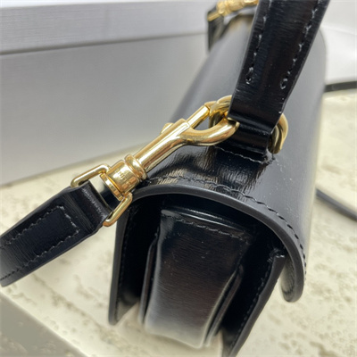 Celine Mini Besace Clea In Shiny Calfskin Black