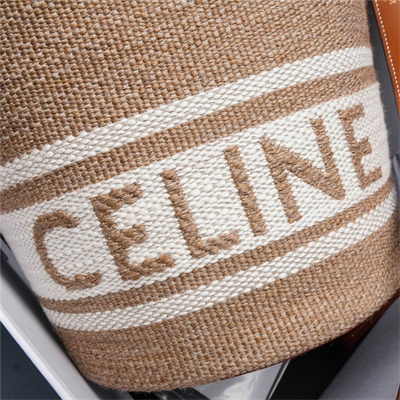 Celine Bucket 16 Bag In Textile With Celine Jacquard Brown Multicolor