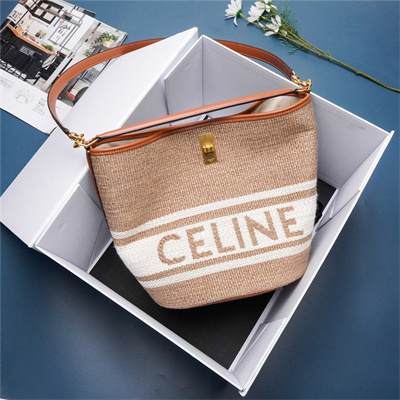 Celine Bucket 16 Bag In Textile With Celine Jacquard Brown Multicolor
