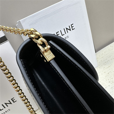 Celine Medium College Bag In Shiny Calfskin Black
