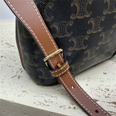 Celine Mini Backpack Folco In Triomphe Canvas and Calfskin Tan