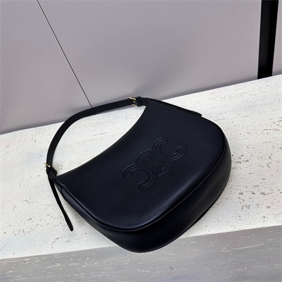 Celine Medium Heloise  Bag Cuir Triomphe In Supple Calfskin Black