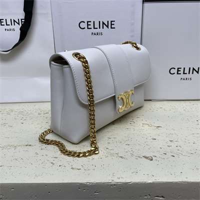 Celine Teen VICTOIRE Bag In Supple Calfskin White