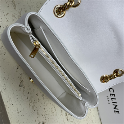 Celine Teen VICTOIRE Bag In Supple Calfskin White