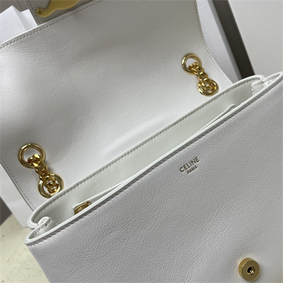 Celine Medium VICTOIRE Bag In Supple Calfskin White