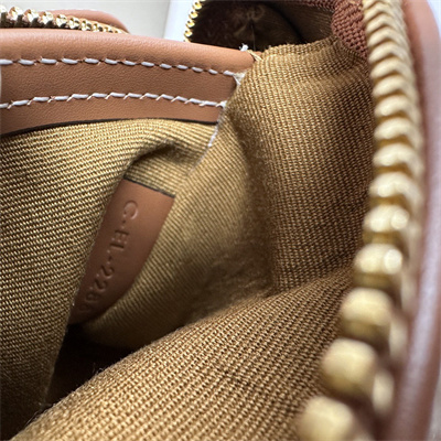 Celine Small Boston Bag In Triomphe Canvas and Calfskin Tan