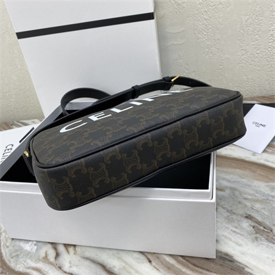 Celine Medium Messenger Bag In Triomphe Canvas With Celine Print