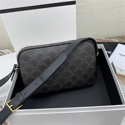 Celine Medium Messenger Bag In Triomphe Canvas With Celine Print