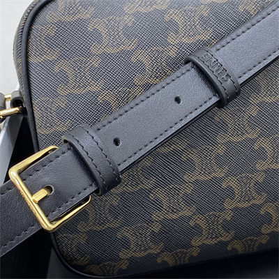 Celine Medium Messenger Bag In Triomphe Canvas With Celine Print