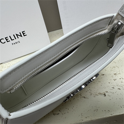 Celine Medium TILLY Bag In Shiny Calfskin White
