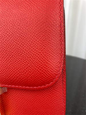 Constance Bag Epsom Leather 18CM Gold/Silver Tone Metal In Red Color HS