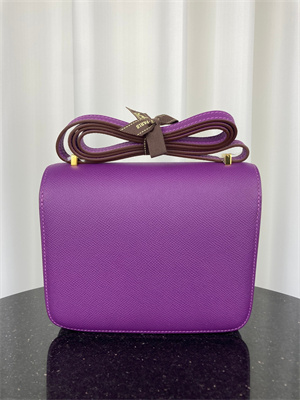 Constance Bag Epsom Leather 18CM Gold/Silver Tone Metal In Anemone Color HS