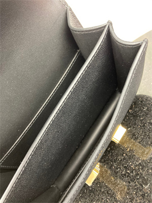 Constance Bag Epsom Leather 18CM Gold/Silver Tone Metal In Black Color HS