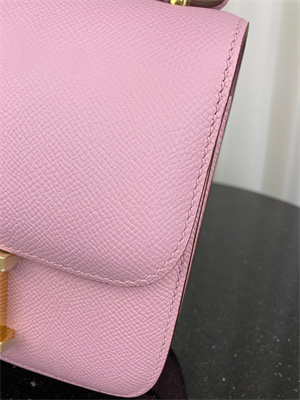 Constance Bag Epsom Leather 18CM Gold/Silver Tone Metal In Mauve Sylvestre Color HS