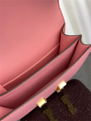 Constance Bag Epsom Leather 18CM Gold/Silver Tone Metal In Rose Confetti Color HS