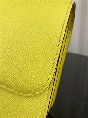 Constance Bag Epsom Leather 18CM Gold/Silver Tone Metal In Lime Color HS