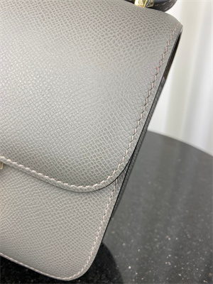Constance Bag Epsom Leather 18CM Gold/Silver Tone Metal In Etain Color HS
