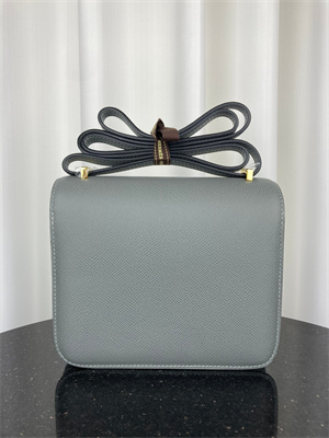 Constance Bag Epsom Leather 18CM Gold/Silver Tone Metal In Vert Amande Color HS