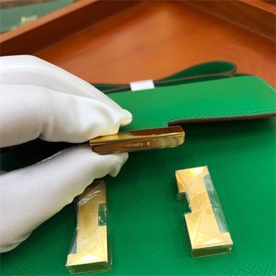 Constance Bag Epsom Leather 18CM Gold/Silver Tone Metal In Bombou Color HS