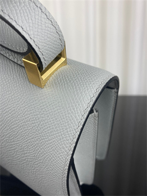 Constance Bag Epsom Leather 24CM Gold/Silver Tone Metal In Gris Mouette Color HS
