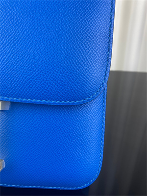 Constance Bag Epsom Leather 24CM Gold/Silver Tone Metal In Bleu Hydra Color HS