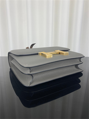 Constance Bag Epsom Leather 24CM Gold/Silver Tone Metal In Etain Color HS