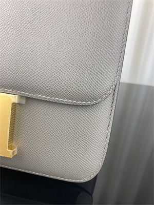Constance Bag Epsom Leather 24CM Gold/Silver Tone Metal In Etain Color HS