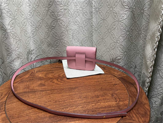 Constance SLIM Wallet With Strap Epsom Leather Gold Tone Metal In Pink Color HS