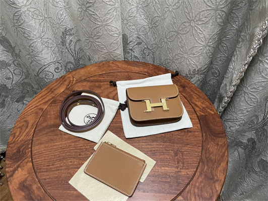 Constance SLIM Wallet With Strap Epsom Leather Gold Tone Metal In Gold Color HS