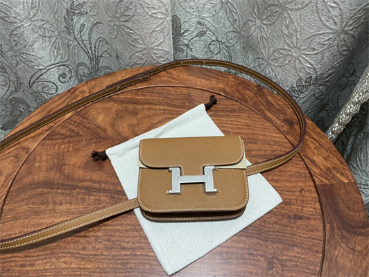 Constance SLIM Wallet With Strap Epsom Leather Silver Tone Metal In Gold Color HS