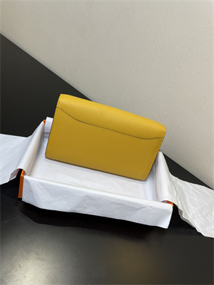 Constance To Go Wallet Epsom Leather Gold Tone Metal In Jaune Amber Color HS