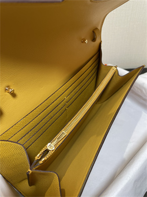 Constance To Go Wallet Epsom Leather Gold Tone Metal In Jaune Amber Color HS