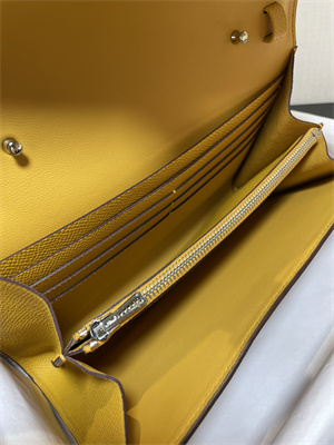 Constance To Go Wallet Epsom Leather Silver Tone Metal In Jaune Amber Color HS