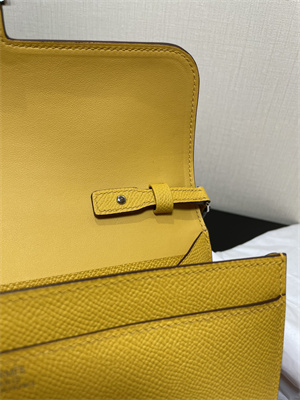 Constance To Go Wallet Epsom Leather Silver Tone Metal In Jaune Amber Color HS