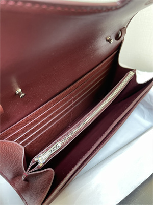 Constance To Go Wallet Epsom Leather Silver Tone Metal In Bordeaux Color HS