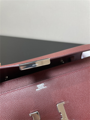 Constance To Go Wallet Epsom Leather Silver Tone Metal In Bordeaux Color HS