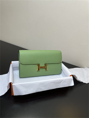 Constance To Go Wallet Epsom Leather Gold Tone Metal In Vert Criquet Color HS