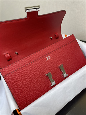 Constance To Go Wallet Epsom Leather Silver Tone Metal In Red Color HS