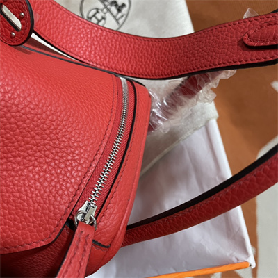 Lindy Bag Taurillon Clemence Leather 26/30CM Gold/Silver Tone Metal In Red Color HS
