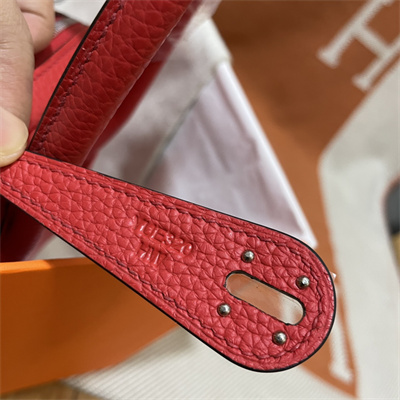 Lindy Bag Taurillon Clemence Leather 26/30CM Gold/Silver Tone Metal In Red Color HS