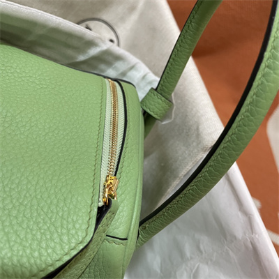 Lindy Bag Taurillon Clemence Leather 26/30CM Gold Tone Metal In Vert Criquet Color HS