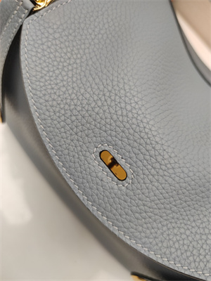 Lindy Bag Taurillon Clemence Leather 26/30CM Gold/Silver Tone Metal In Bleu Lin Color HS