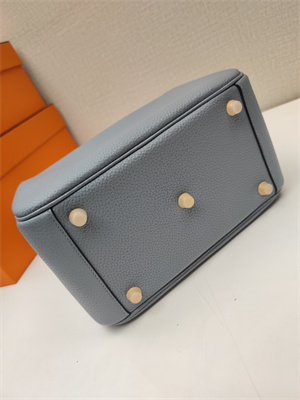 Lindy Bag Taurillon Clemence Leather 26/30CM Gold/Silver Tone Metal In Bleu Lin Color HS