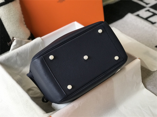 Lindy Bag Calfskin Leather 26/30CM Gold/Silver Tone Metal In Navy Color