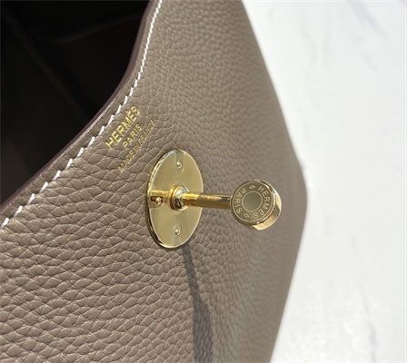 Lindy Bag Calfskin Leather 26/30CM Gold/Silver Tone Metal In Etoupe Color