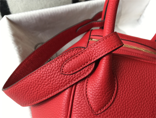 Lindy Bag Calfskin Leather 26/30CM Gold/Silver Tone Metal In Red Color