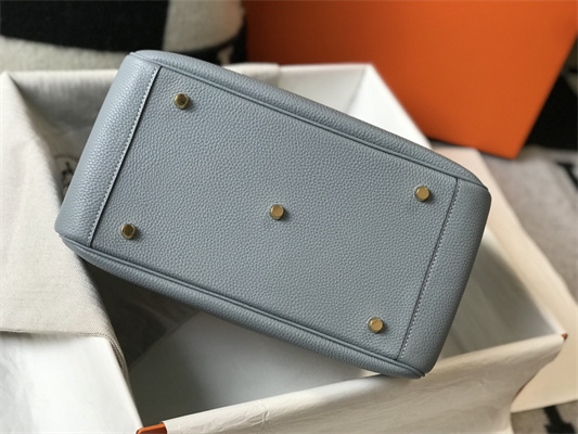 Lindy Bag Calfskin Leather 26/30CM Gold/Silver Tone Metal In Blue Color