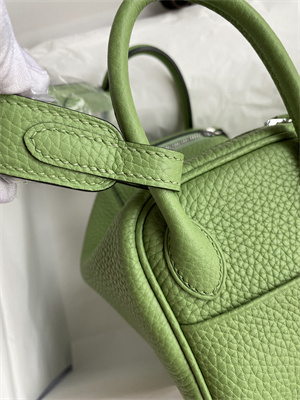 Lindy Mini Bag Taurillon Clemence Leather Gold/Silver Tone Metal In Vert Criquet Color HS